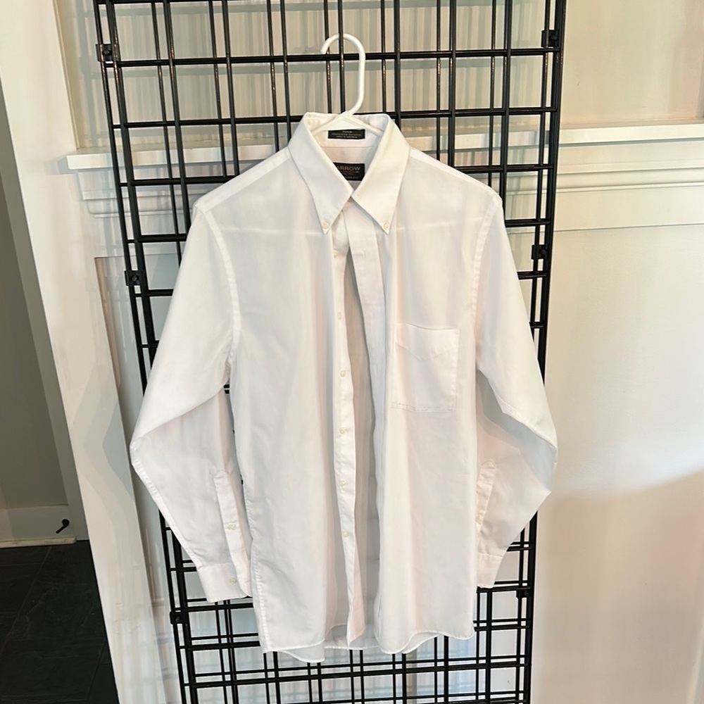 White Arrow Dress Shirt for Men